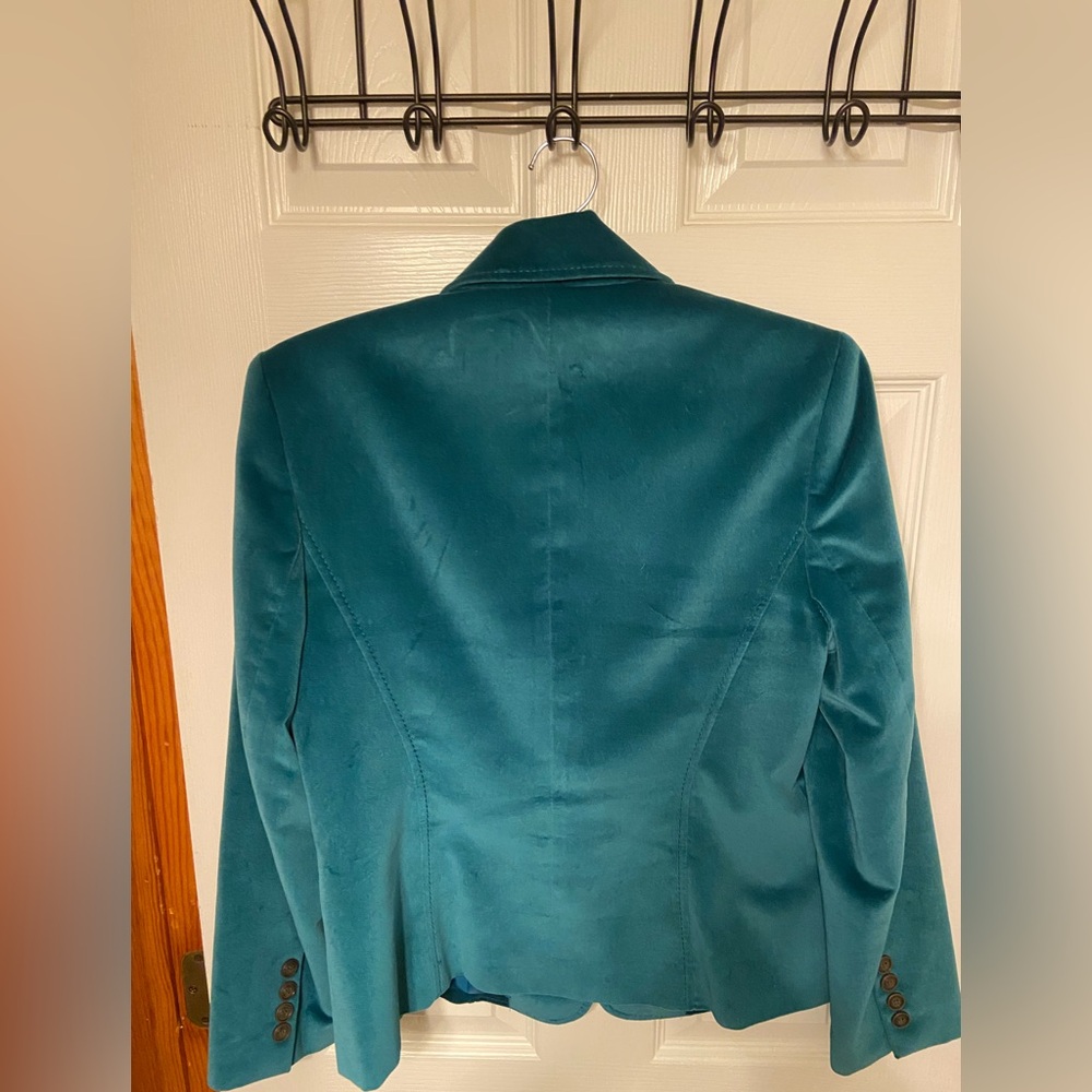 Talbots Petites Teal Velvet Blazer – Size 8P - Picture 3 of 5